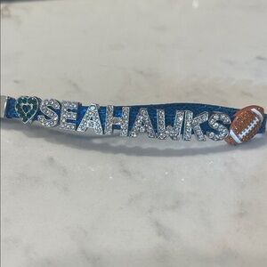 Seattle Seahawks 🏈 💙💚Blue Green and Silver Super Bowl Wristlet Keychain!